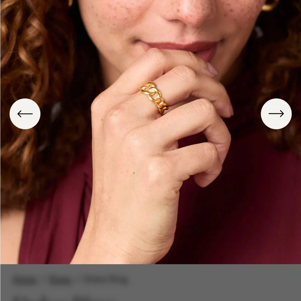 Julie Vos Gold  Dolce Chain Link Ring - Picture 2 of 3